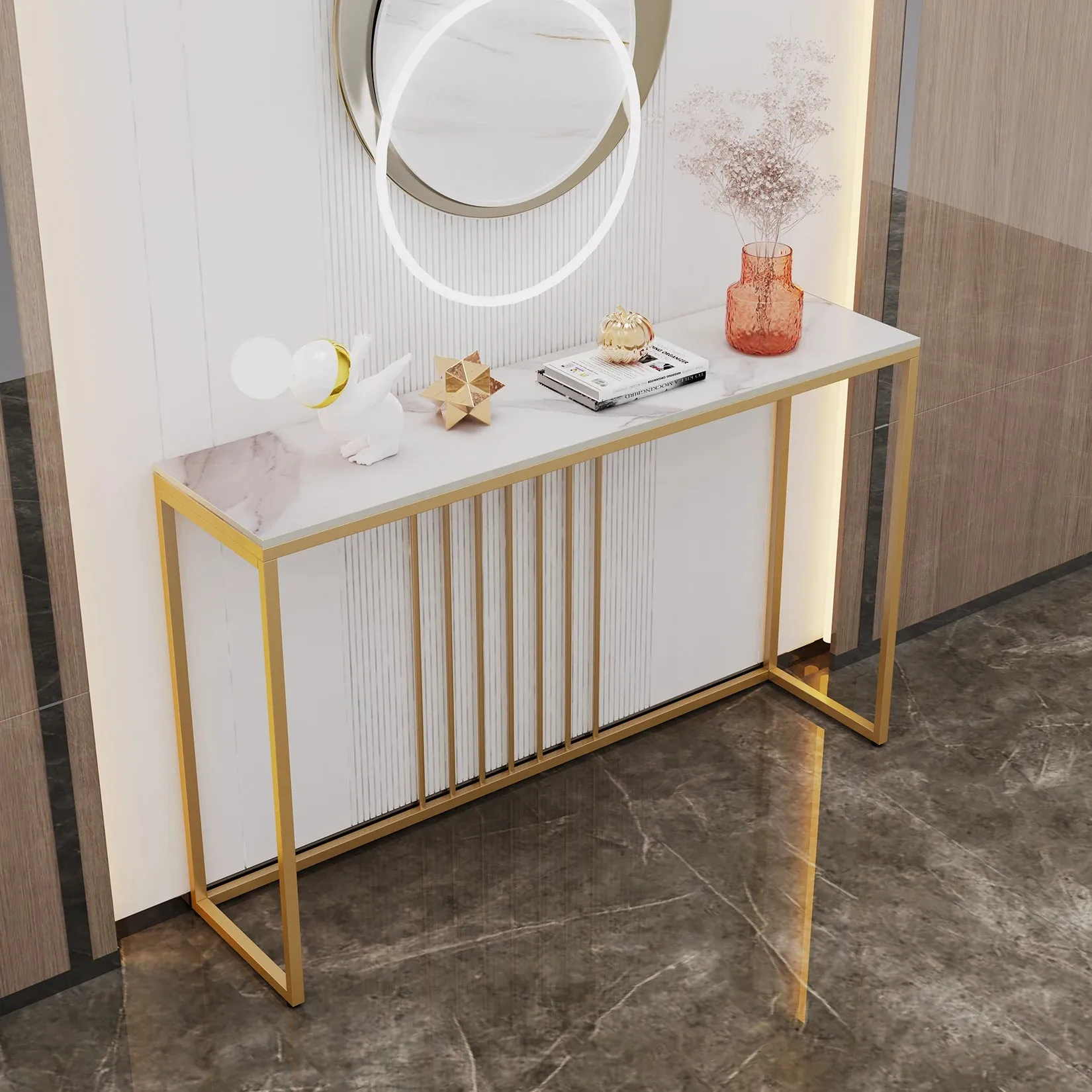 120Cm Modern Marble Slim Console Table