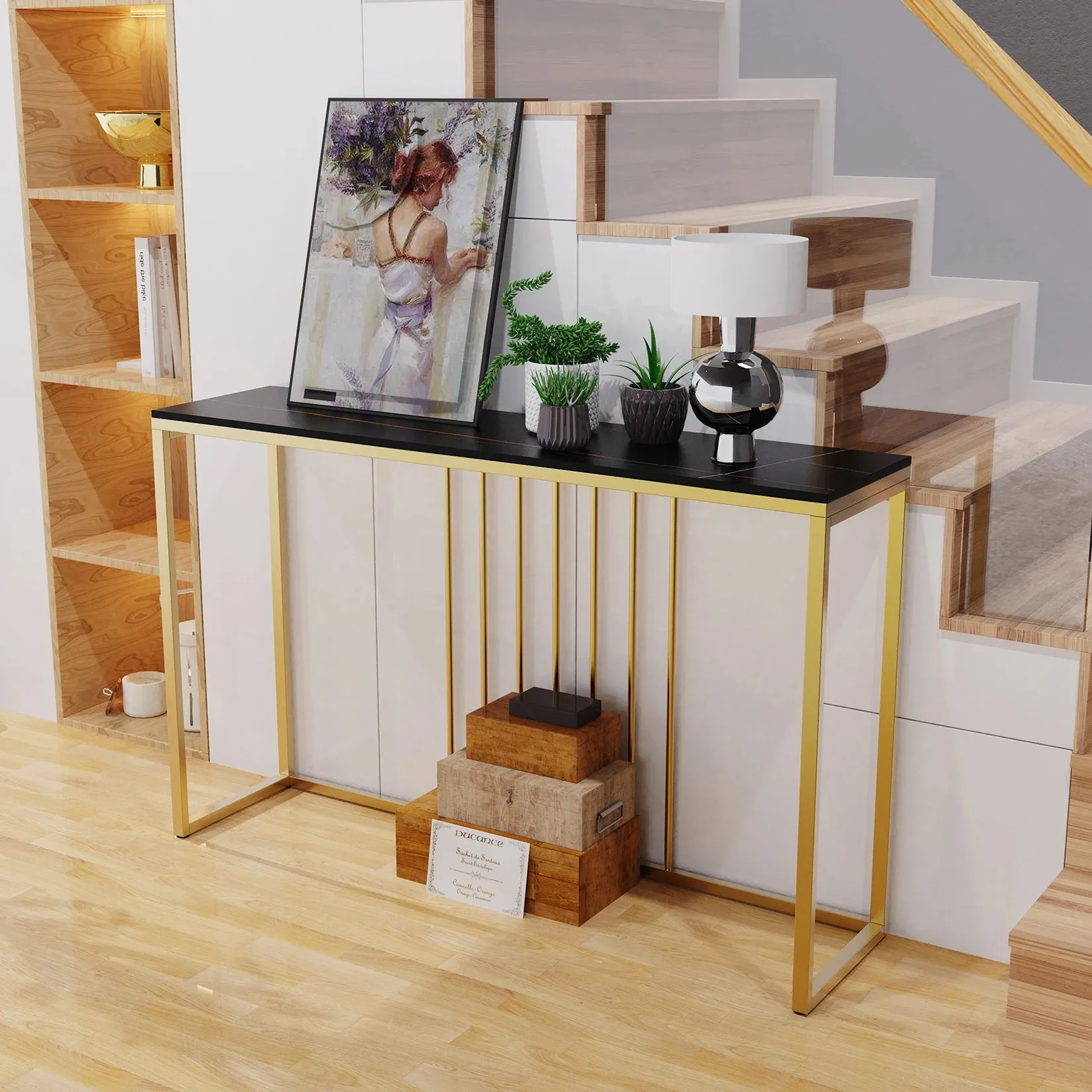 120Cm Modern Marble Slim Console Table