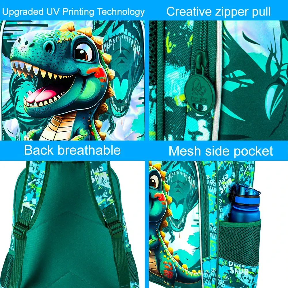 3 Piece Boys Backpack Set With Lunch Box Water Resistant For Preschool