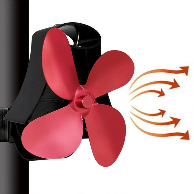 4-blade Heat Powered Fireplace Stove Fan - Aluminum