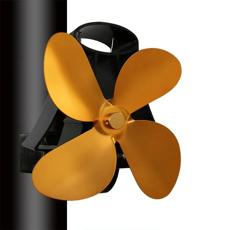 4-blade Heat Powered Fireplace Stove Fan - Aluminum