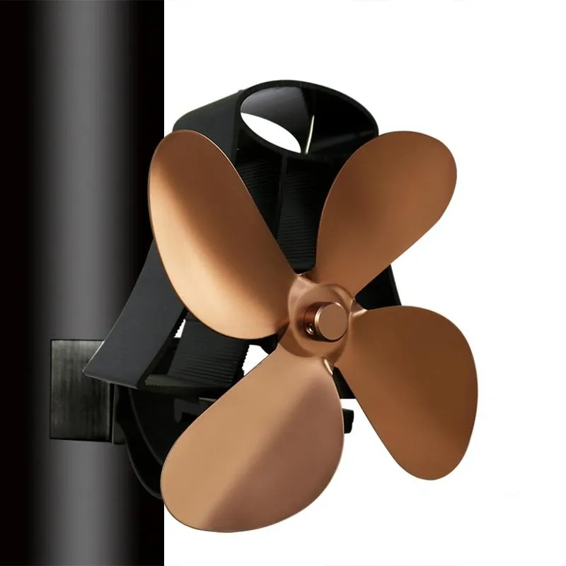 4-blade Heat Powered Fireplace Stove Fan - Aluminum