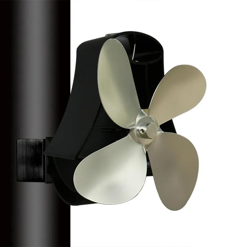 4-blade Heat Powered Fireplace Stove Fan - Aluminum