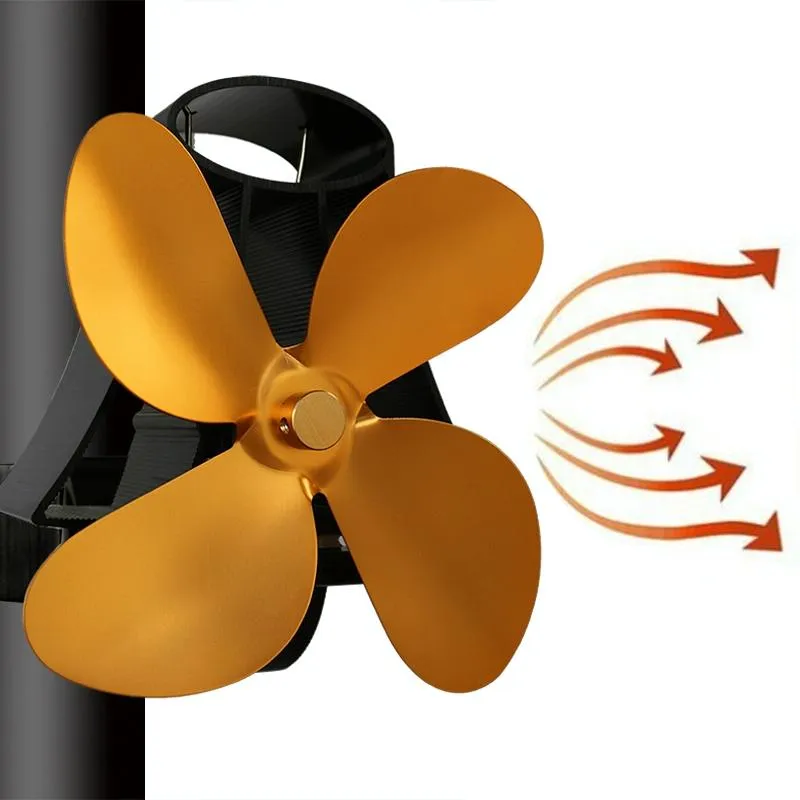 4-blade Heat Powered Fireplace Stove Fan - Aluminum