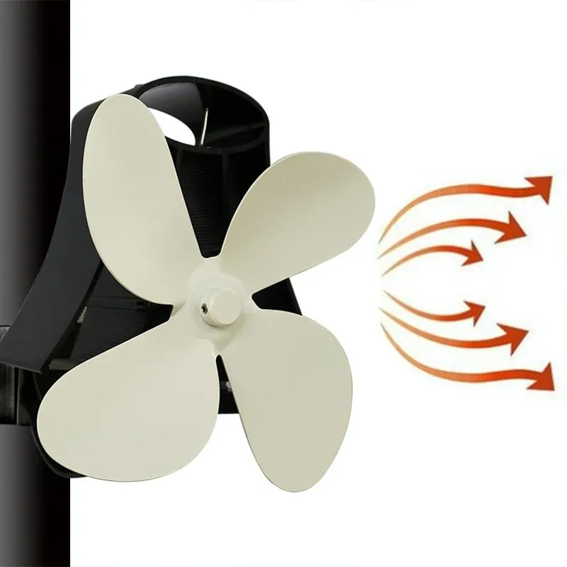 4-blade Heat Powered Fireplace Stove Fan - Aluminum
