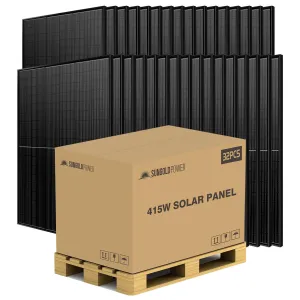 415W MONO BLACK PERC SOLAR PANEL FULL PALLET (32 PANELS)
