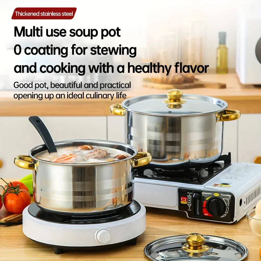 5 Piece Stainless Steel Cookware Set For Multi Purpose Stoves Non Stick Scratch Resistant Dishwasher Safe