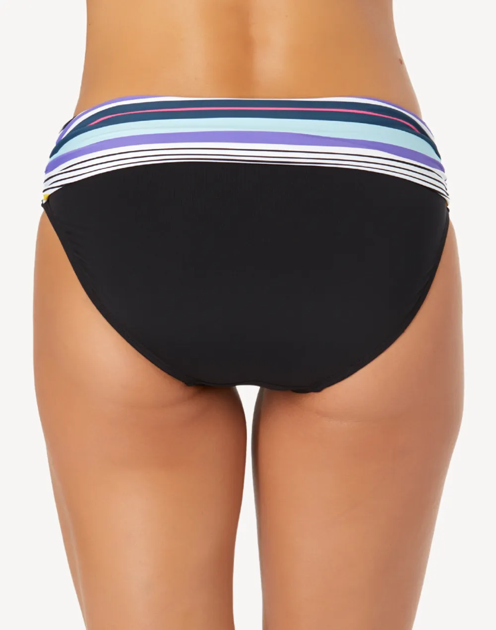 Barcode Stripe Foldover Bikini Bottom