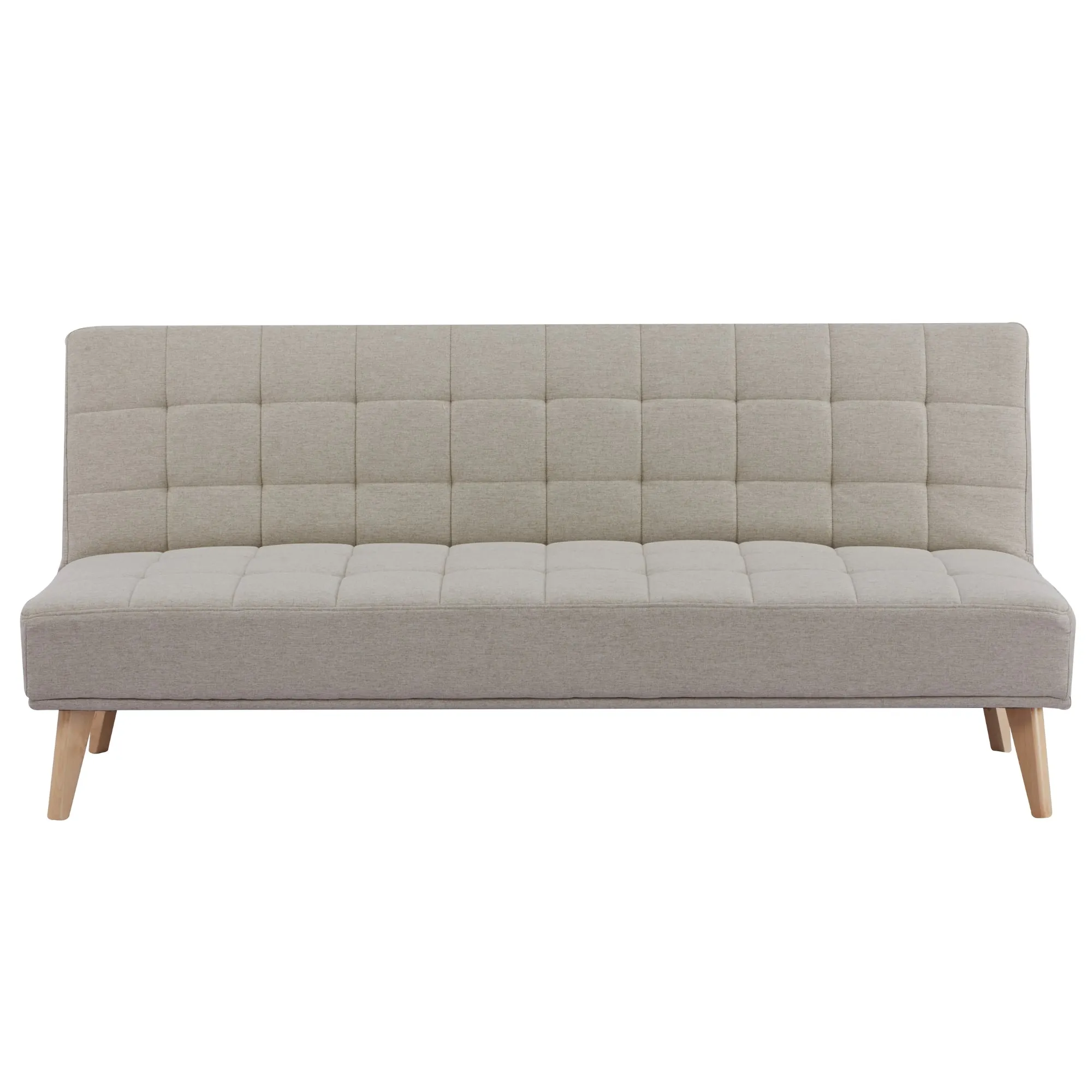 Beige 3 Seater Scandinavian Sofa Bed, Foam & S Springs