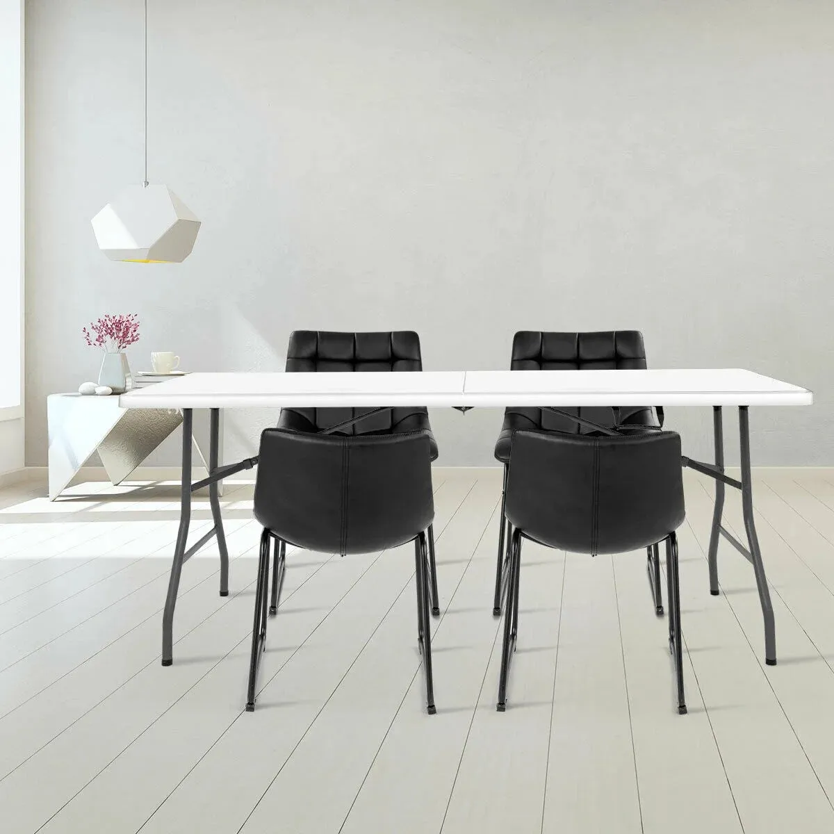 Costway 6' Folding Table Portable Plastic Indoor Outdoor Picnic Party Dining Camp Tables