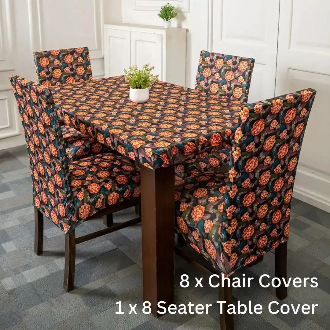 DivineTrendz Exclusive- Forest Flower  Elastic Chair & Table Cover