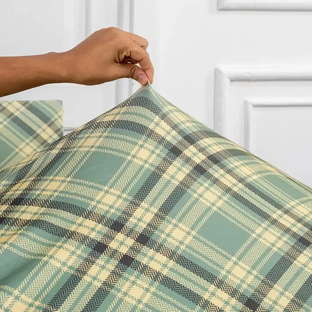 DivineTrendz Exclusive - Plaid Pattern Elastic Chair & Table Cover