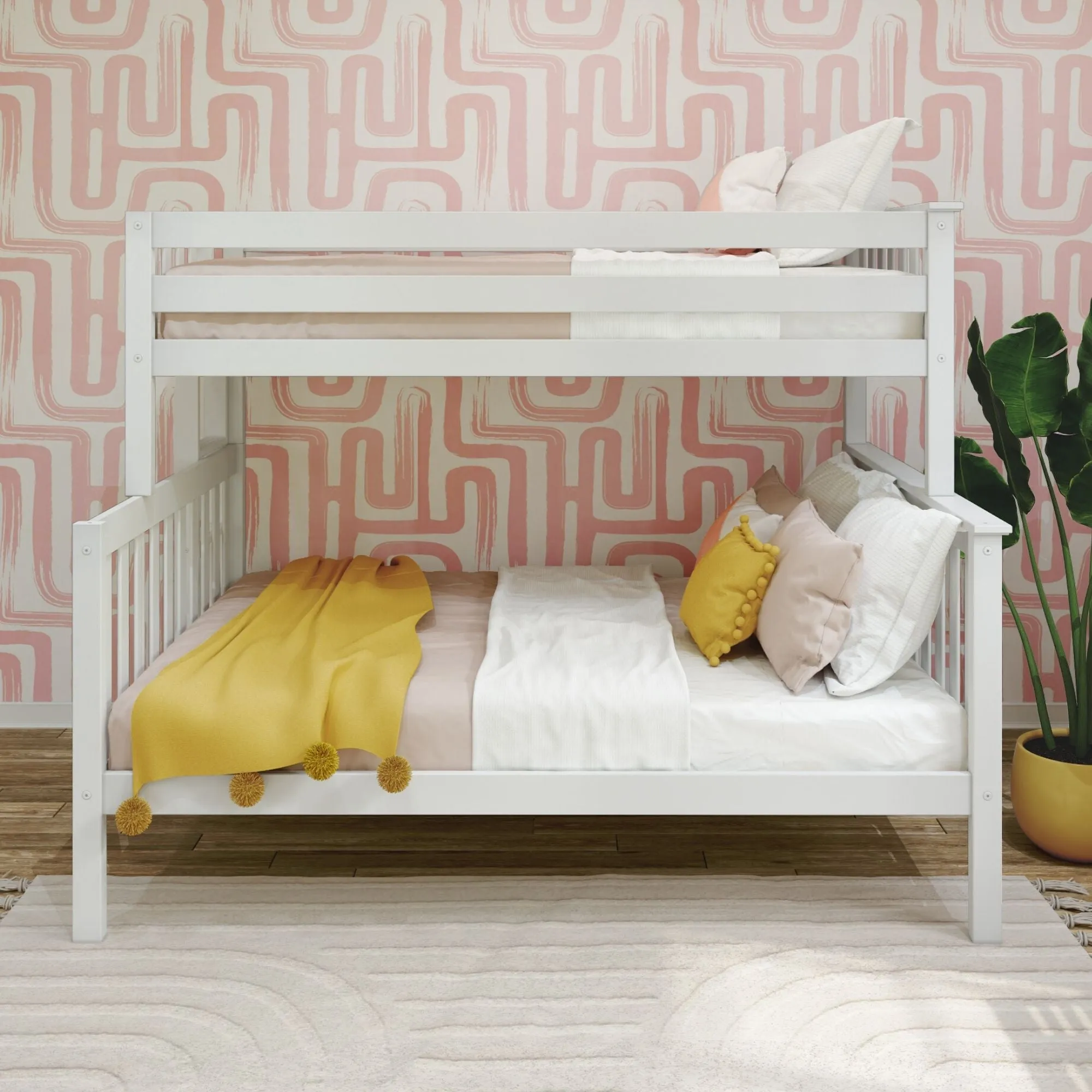 Twin Over Full Bunk Bed With Ladder on End